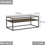 Alison coffee table 100 * 50 MDF wood - Image 2