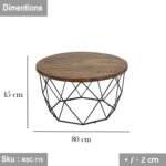 Paris coffee table 80 * 45 MDF wood - Image 2