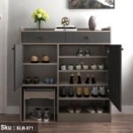 Biryana shoe rack 100 * 100 MDF wood - Image 4
