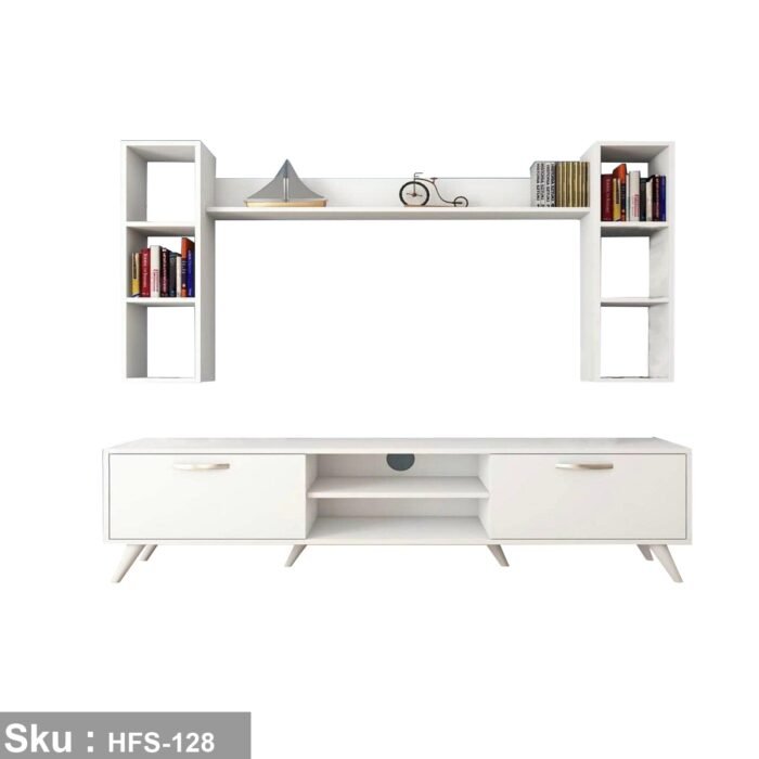 TV table with additional units made of high-quality MDF wood - HFS-128 - Image 2