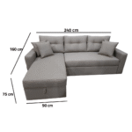 Manx sofa, 2 seater, bed and storage drawer - red beech wood - HST-039 - Image 3