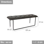 High quality MDF wooden bankette - BDF-005 - 120cmX45cm - black color - Image 2