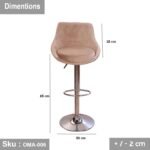 Hydraulic Velvet Bar Stool - OMA-006 - Image 3
