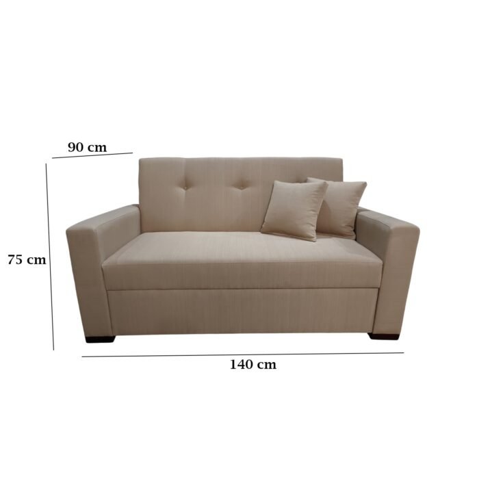 Manx 2-Seater Sofa Bed - Red Beech Wood - HST-066 - Image 4