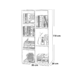 White MDF bookcase - 110x50x24 cm - OSM-556 - Image 2