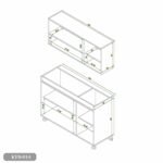 Two-piece kitchen with wood countertops and MDF wood - KYN-014 - Image 4