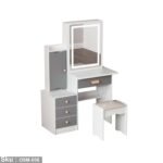 High quality MDF wood dresser with pouf - OSM-036 - Image 2