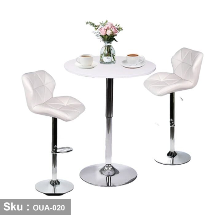 Stainless Bar Set 2 Chairs and Table - OUA-020 - Image 2