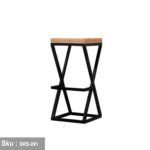 Steel and wood bar chair - SRS-091 - Image 2