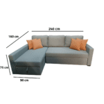 Manx sofa, 2 seater, bed and storage drawer - red beech wood - HST-034 - Image 3