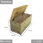 Natural wood wooden storage box - 70 * 50 - ELG-027 - Image 3