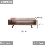 Natural wood coffee table - 100 * 60 - ELG-037 - Image 3