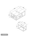 Wooden MDF and metal coffee table - WAF-032 - Image 2