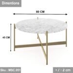 illy coffee table, 80 * 45, golden marble - Image 2