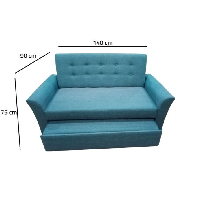Manx 2-Seater Sofa Bed - Red Beech Wood - HST-076 - Image 3