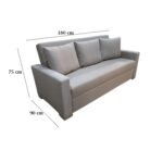 Manx 3-seater sofa bed with swivel back - red beech wood - HST-023 - Image 3