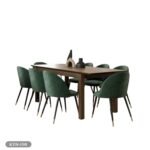 Dining table - 9 pieces of beech wood - natural countertop - KYN-198 - Image 2