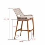 Set of 2 Orange Bar Stools in Beech Wood - Image 7