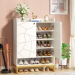 Shoe Cabinet, 6-Tiers Shoe Storage Organizer with Doors - Image 4