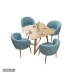 Dining table - 5 pieces of beech wood - natural countertop - KYN-182 - Image 2