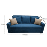 Manx 2-Seater Sofa Bed - Red Beech Wood - HST-087 - Image 3