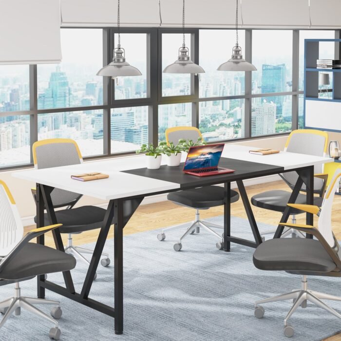 Conference Table, Rectangular 6FT Meeting Table Desk with Splicing Board - Image 1