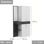 Spanish MDF wood wardrobe - ITM-020 - 180cmX105cm - Image 3