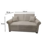 Manx 2-Seater Sofa Bed - Red Beech Wood - HST-089 - Image 3