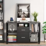 File Cabinet, 2-Drawer Mobile Filing Cabinets Printer Stand - Image 4