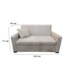 Manx 2-Seater Sofa Bed - Red Beech Wood - HST-073 - Image 3
