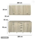 Two-piece kitchen with wood countertops and MDF wood - KYN-006 - Image 3