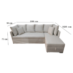 Manx sofa, 3 seater, bed and storage compartment - red beech wood - HST-030 - Image 3
