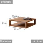 Natural wood coffee table - 80 * 40 - ELG-036 - Image 3