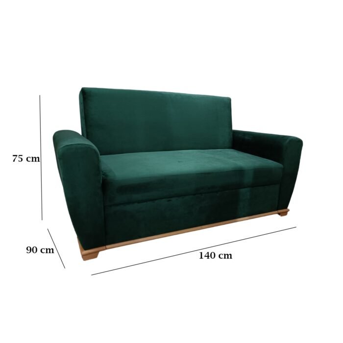Manx 2-Seater Sofa Bed - Red Beech Wood - HST-088 - Image 3