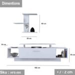 TV table with additional units made of high-quality MDF wood - HFS-005 - Image 2