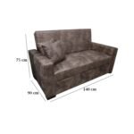 Manx 2-Seater Sofa Bed - Red Beech Wood - HST-071 - Image 3