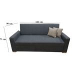 Manx 3-seater sofa bed with swivel back - red beech wood - HST-022 - Image 3