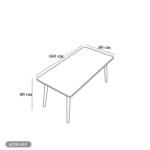 Dining table - 6 pieces of high quality beech wood - KYN-163 - Image 2