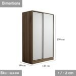 Abri cupboard 120 * 200 MDF wood (white * wooden) - Image 2