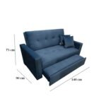 Manx 2-Seater Sofa Bed - Red Beech Wood - HST-063 - Image 3