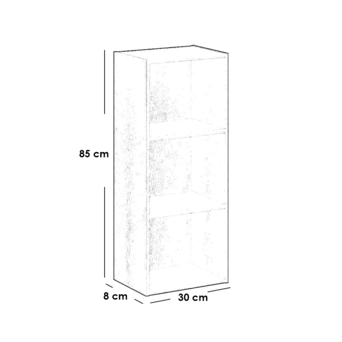 Black MDF bookcase - 85x30x8 cm - OSM-529 - Image 3