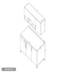 Two-piece kitchen with wood countertops and MDF wood - KYN-012 - Image 2