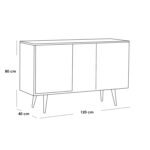 White and black MDF buffet - 80 x 120 x 40 cm - OSM-578 - Image 2