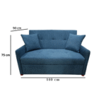 Manx 2-Seater Sofa Bed - Red Beech Wood - HST-085 - Image 3