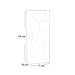 White MDF bookcase - 176x71x30 cm - OSM-552 - Image 2