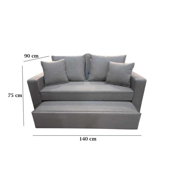 Manx 2-Seater Sofa Bed - Red Beech Wood - HST-069 - Image 3