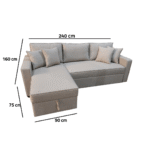Manx sofa, 2 seater, bed and storage drawer - red beech wood - HST-040 - Image 3