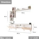 TV table with additional units made of high-quality MDF wood - HFS-011 - Image 2