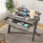 Computer Desk, 47-Inch Writing Desk with 2 Storage Drawers - Image 4