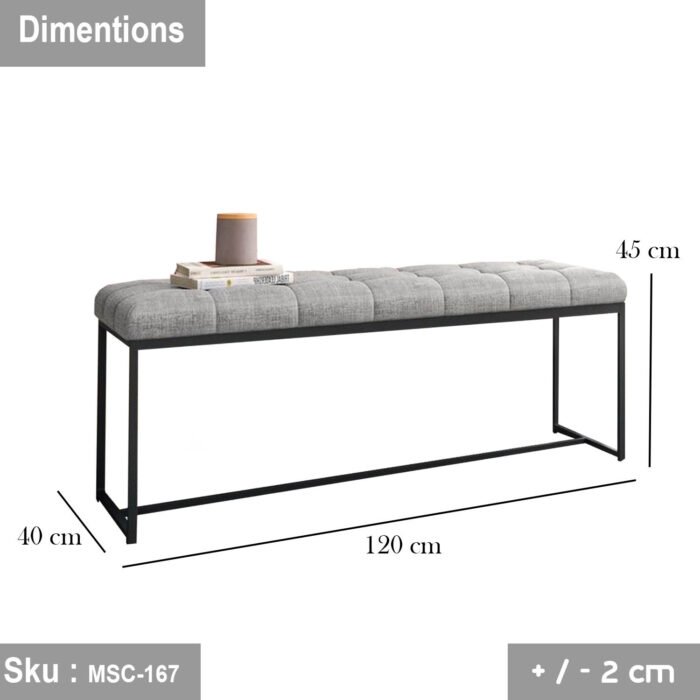 Lark banquette, electrostatic paint in gray color - Image 2